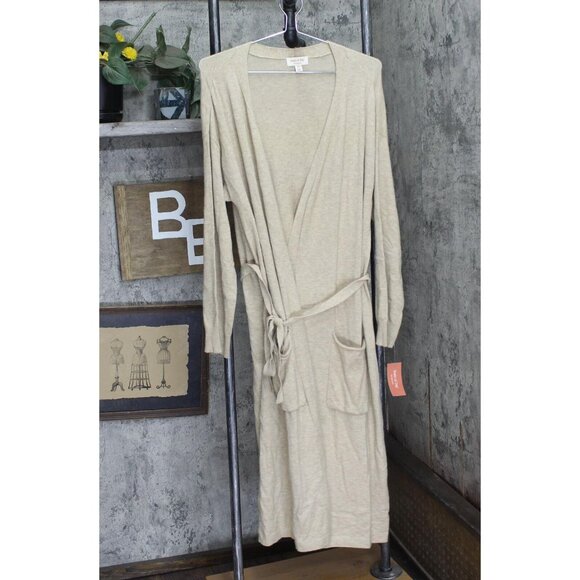 NEW State Of Day Long Knit Layering Robe 100180152MS Toasted Peanut Brown 2XL